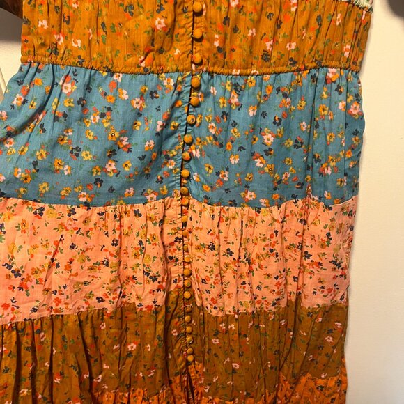 Anthropologie Multicolor Patchwork Button Front Midi Dress – Women’s M - Picture 3 of 8